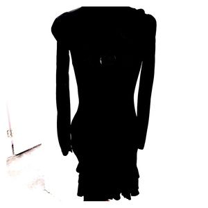 French Connection Ruffled Black Turtleneck Mini